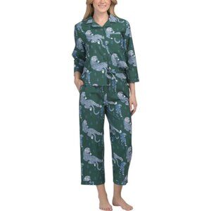 SAATVIK Cotton Tiger Print Pajama Top And Pants Set